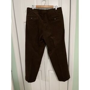 Vintage 90s Faconnable Mens Corduroy Pants Size 38 Brown Dress Trousers France